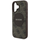 Husa MagSafe pentru Apple iPhone 16, Guess, 4G Circle Classic Log