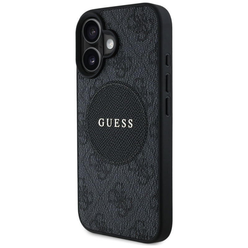 Husa MagSafe pentru Apple iPhone 16, Guess, 4G Circle Classic Logo