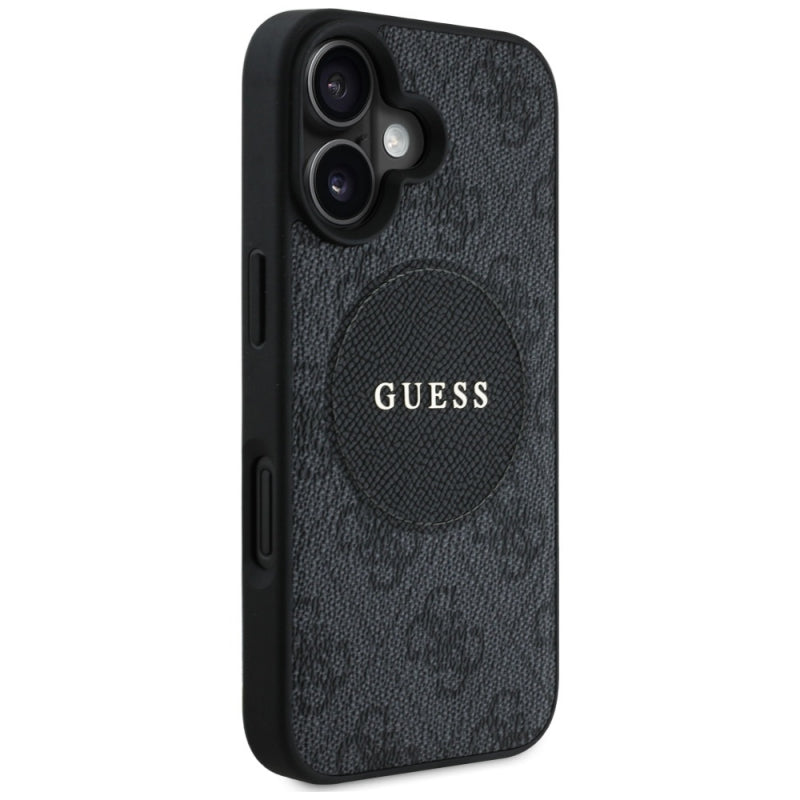 Husa MagSafe pentru Apple iPhone 16, Guess, 4G Circle Classic Logo