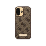 Husa MagSafe pentru Apple iPhone 16, Guess, 4G Logo Plate