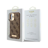 Husa MagSafe pentru Apple iPhone 16, Guess, 4G Logo Plate