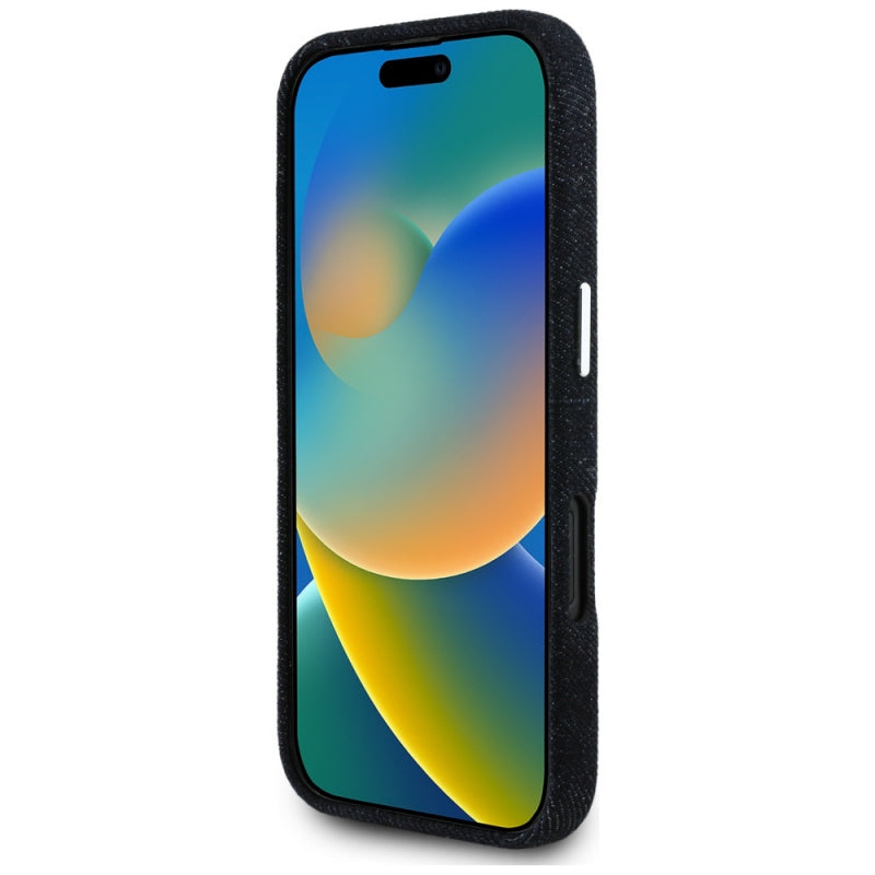 Husa MagSafe pentru Apple iPhone 16, Guess, Denim Triangle Logo