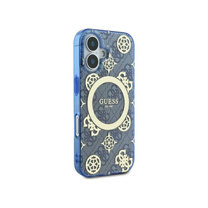 Husa MagSafe pentru Apple iPhone 16, Guess, IML Peony On 4G Background