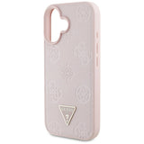 Husa MagSafe pentru Apple iPhone 16, Guess, Peony Grained Hot Stamp Triangle