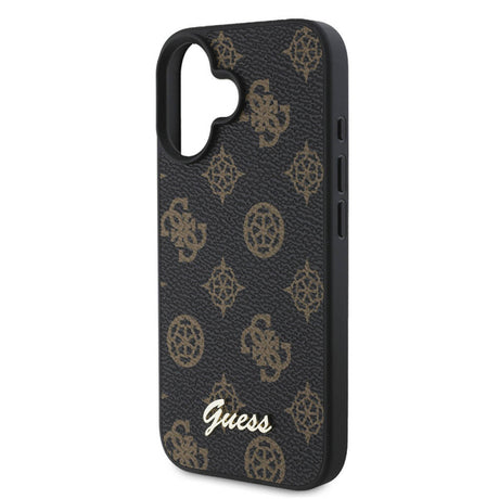 Husa MagSafe pentru Apple iPhone 16, Guess, Peony Script - Neagra - NotebookGsm