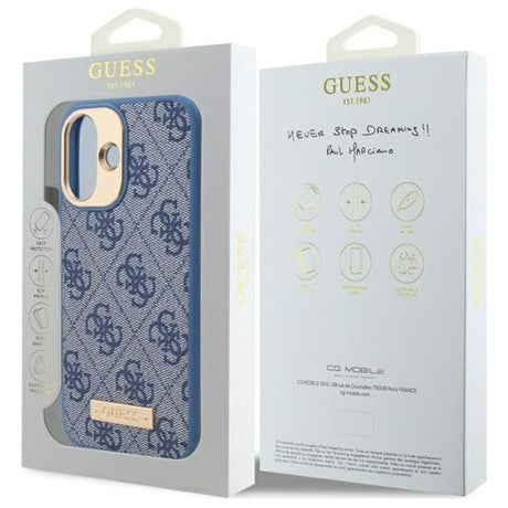 Husa MagSafe pentru Apple iPhone 16 Plus, Guess, 4G Logo Plate
