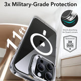 Husa MagSafe pentru Apple iPhone 16 Pro, ESR, Classic Hybrid Kickstand - Neagra Transparenta - NotebookGsm