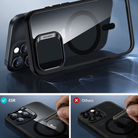 Husa MagSafe pentru Apple iPhone 16 Pro, ESR, Classic Hybrid with Screen Protecto - Neagra Transparenta - NotebookGsm