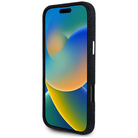 Husa MagSafe pentru Apple iPhone 16 Pro, Guess, Denim Triangle Logo