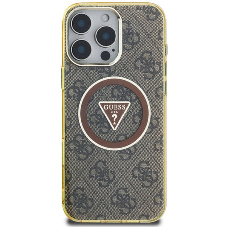 Husa MagSafe pentru Apple iPhone 16 Pro, Guess, IML Glitter 4G Circle Triangle