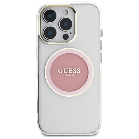 Husa MagSafe pentru Apple iPhone 16 Pro, Guess, IML Metal Colored Circle