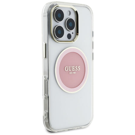 Husa MagSafe pentru Apple iPhone 16 Pro, Guess, IML Metal Colored Circle