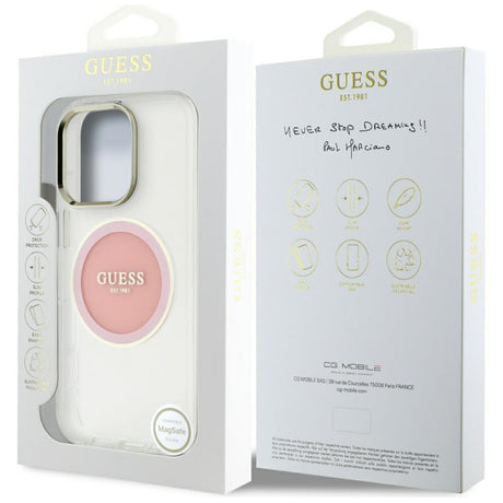 Husa MagSafe pentru Apple iPhone 16 Pro, Guess, IML Metal Colored Circle