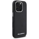 Husa MagSafe pentru Apple iPhone 16 Pro, Karl Lagerfeld, Saffiano Full Wrapped Elongated Metal Logo