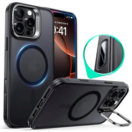 Husa MagSafe pentru Apple iPhone 16 Pro Max, ESR, Classic Hybrid Kickstand Slid - Neagra Satinata - NotebookGsm