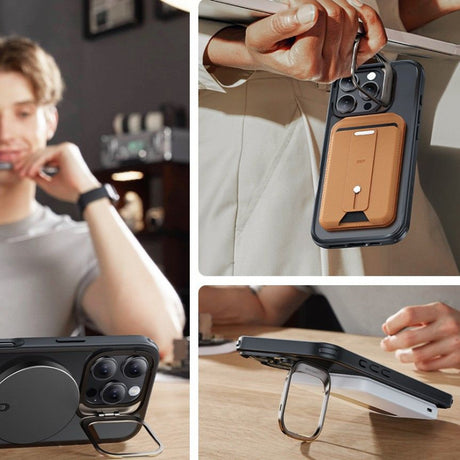 Husa MagSafe pentru Apple iPhone 16 Pro Max, ESR, Classic Hybrid Kickstand with Screen Protecto - Neagra Satinata - NotebookGsm