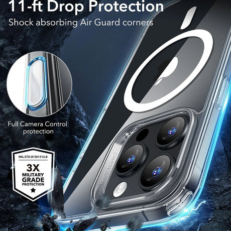 Husa MagSafe pentru Apple iPhone 16 Pro Max, ESR, Classic Hybrid Slid - Transparenta - NotebookGsm