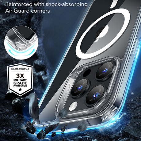 Husa MagSafe pentru Apple iPhone 16 Pro Max, ESR, Classic Hybrid - Transparenta - NotebookGsm