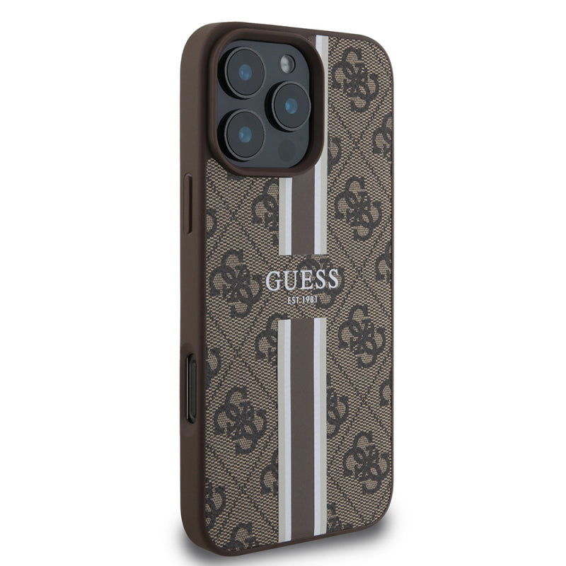 Husa MagSafe pentru Apple iPhone 16 Pro Max, Guess, 4G Printed Stripes
