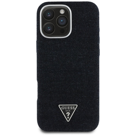 Husa MagSafe pentru Apple iPhone 16 Pro Max, Guess, Denim Triangle Logo
