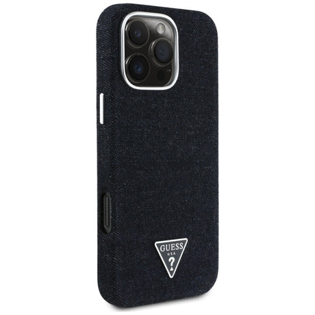 Husa MagSafe pentru Apple iPhone 16 Pro Max, Guess, Denim Triangle Logo