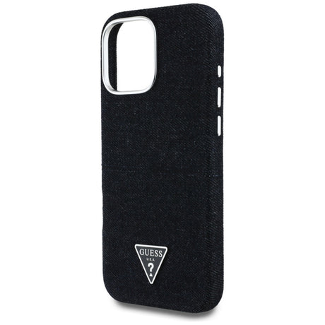 Husa MagSafe pentru Apple iPhone 16 Pro Max, Guess, Denim Triangle Logo