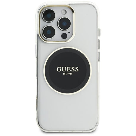 Husa MagSafe pentru Apple iPhone 16 Pro Max, Guess, IML Metal Colored Circl