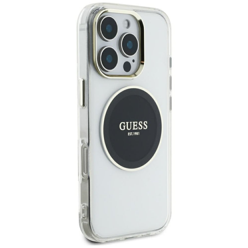 Husa MagSafe pentru Apple iPhone 16 Pro Max, Guess, IML Metal Colored Circl