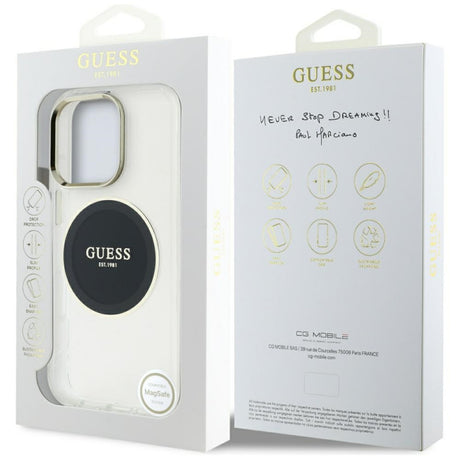 Husa MagSafe pentru Apple iPhone 16 Pro Max, Guess, IML Metal Colored Circl