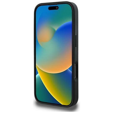 Husa MagSafe pentru Apple iPhone 16 Pro Max, Guess, Peony Grained Hot Stamp Triangl