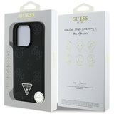 Husa MagSafe pentru Apple iPhone 16 Pro Max, Guess, Peony Grained Hot Stamp Triangl