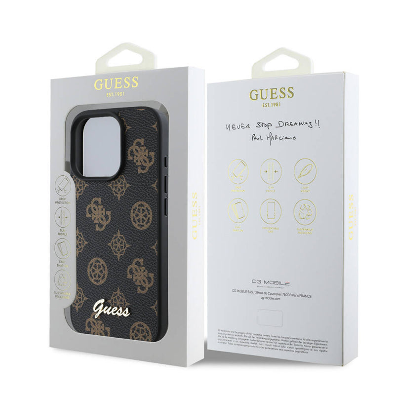 Husa MagSafe pentru Apple iPhone 16 Pro Max, Guess, Peony Script