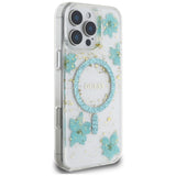 Husa MagSafe pentru Apple iPhone 16 Pro Max, Guess, Resin Flowers and Glitte