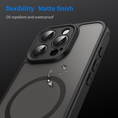 Husa MagSafe pentru Apple iPhone 16 Pro, Techsuit, HaloFrost II - Neagra - NotebookGsm