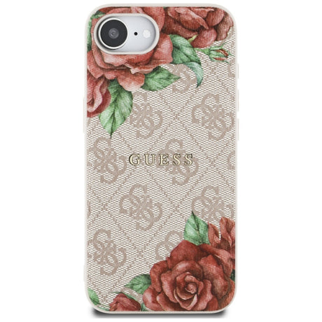 Husa MagSafe pentru Apple iPhone 16e, Guess, 4G Flowers Print - Roz - NotebookGsm