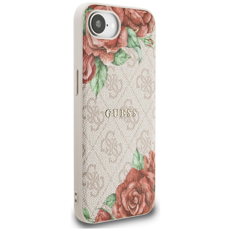 Husa MagSafe pentru Apple iPhone 16e, Guess, 4G Flowers Print - Roz - NotebookGsm