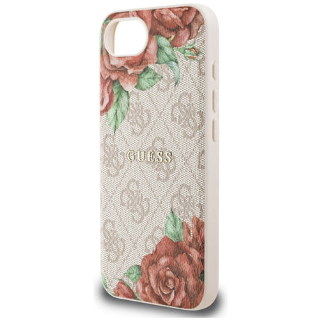 Husa MagSafe pentru Apple iPhone 16e, Guess, 4G Flowers Print - Roz - NotebookGsm