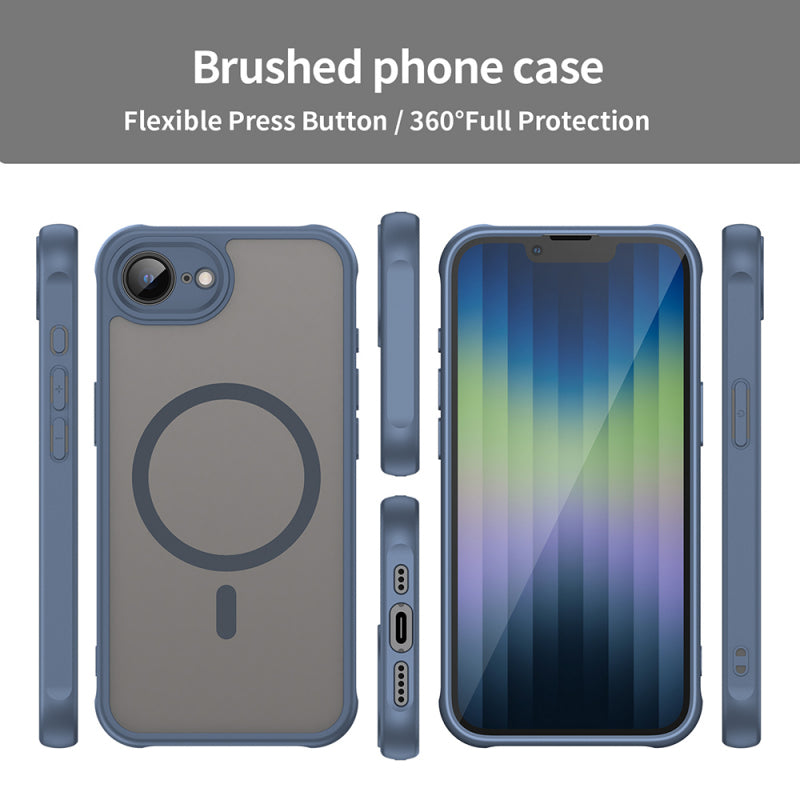 Husa MagSafe pentru Apple iPhone 16e, Techsuit, HaloFrost II, Bleumarin