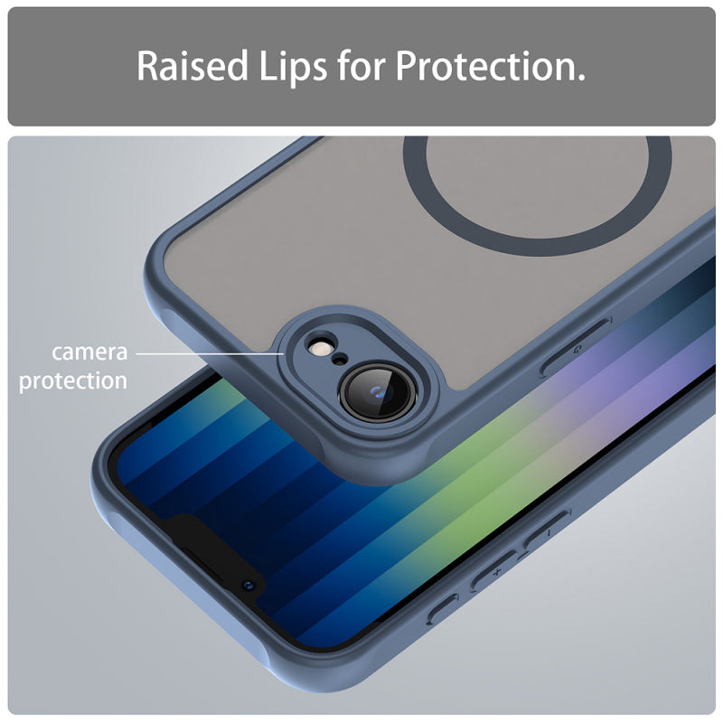Husa MagSafe pentru Apple iPhone 16e, Techsuit, HaloFrost II, Bleumarin