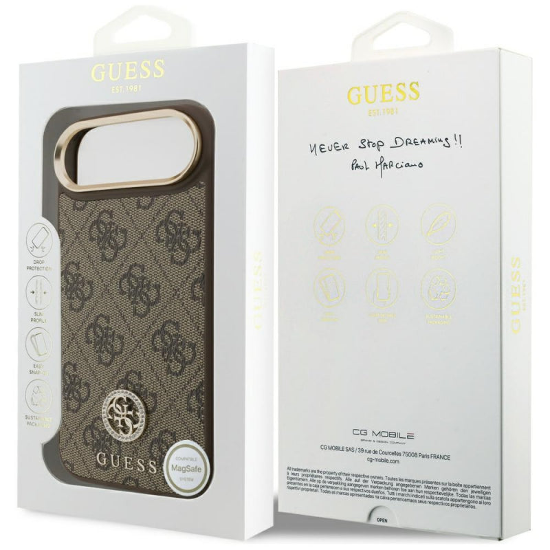 Husa MagSafe pentru Apple iPhone 17 Air, Guess, 4G Strass Log