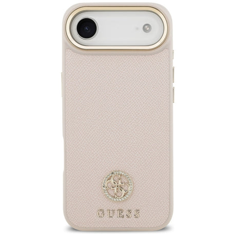 Husa MagSafe pentru Apple iPhone 17 Air, Guess, Grained Strass Logo, Roz - Maro Argintie - NotebookGsm