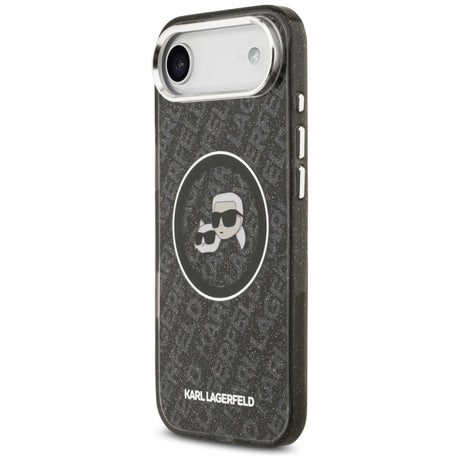 Husa MagSafe pentru Apple iPhone 17 Air, Karl Lagerfeld, IML Glitter Karl &amp; Choupette`s Heads - Neagra - NotebookGsm