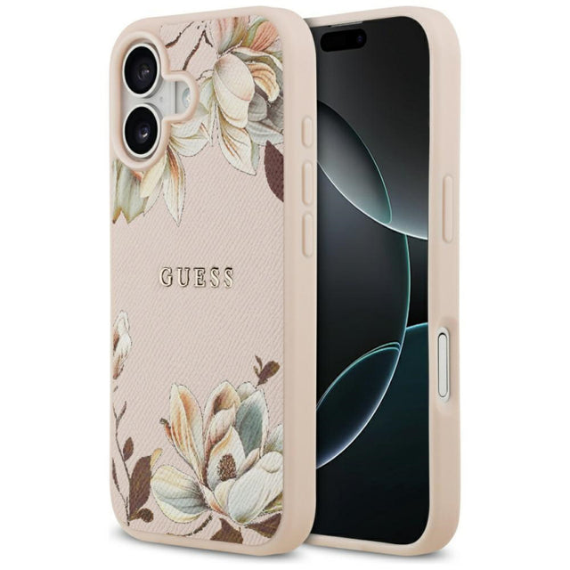 Husa MagSafe pentru Apple iPhone 17, Guess, Grained Flowers