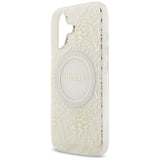 Husa MagSafe pentru Apple iPhone 17, Guess, IML Flowers with Pearl Strap