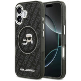 Husa MagSafe pentru Apple iPhone 17, Karl Lagerfeld, Glitter Karl &amp; Choupette Head