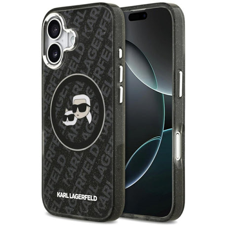 Husa MagSafe pentru Apple iPhone 17, Karl Lagerfeld, Glitter Karl &amp; Choupette Head