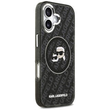 Husa MagSafe pentru Apple iPhone 17, Karl Lagerfeld, Glitter Karl &amp; Choupette Head