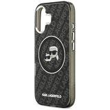 Husa MagSafe pentru Apple iPhone 17, Karl Lagerfeld, Glitter Karl &amp; Choupette Head