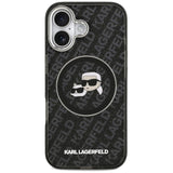 Husa MagSafe pentru Apple iPhone 17, Karl Lagerfeld, Glitter Karl &amp; Choupette Head