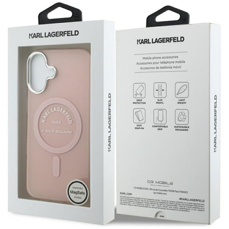 Husa MagSafe pentru Apple iPhone 17, Karl Lagerfeld, IML Logo RSG - Roz - NotebookGsm